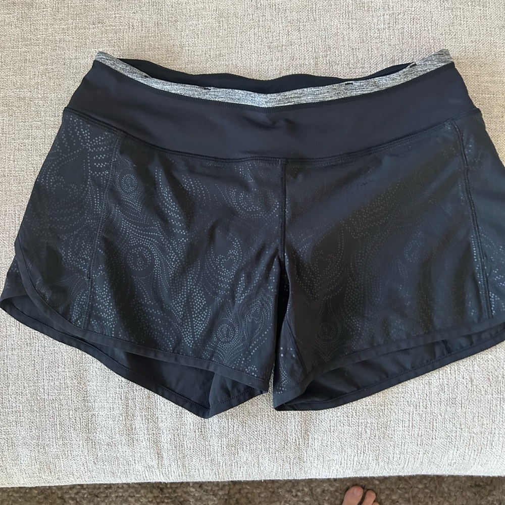 lululemon athletica Black Patterned Athletic Shorts
